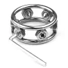 MenSteel Cockring en métal avec Pics Spikes Steel